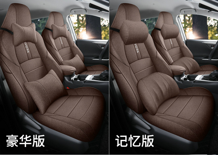 Suitable for Toyota Frontlander Car Seat Covers 2022-2024 Models, Fabric Linen Breathable Full Surround Seat Cushion Cover