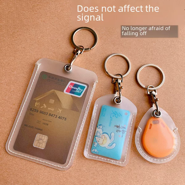 Transparent small card cover access card elevator card water drop card bus card electric car induction card protective case keychain