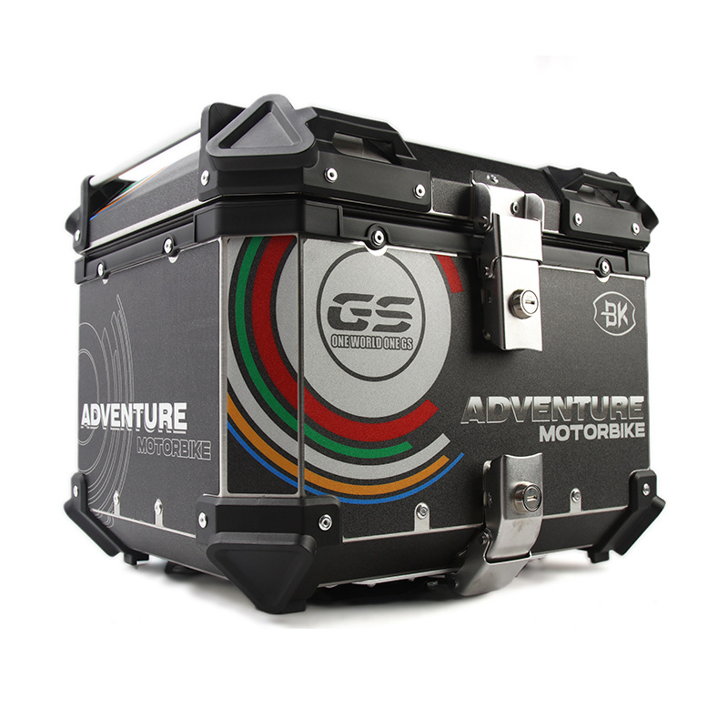 Motocicleta 38L caja lateral de viaje tres cajas estampado X tipo de aleación de aluminio maletero eléctrico desmontaje rápido caja de almacenamiento