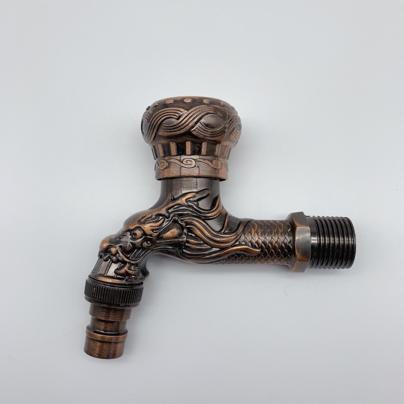跨境复古入墙式龙型龙头洗衣机拖把池快开龙头复古仿古雕花4分水.|undefined