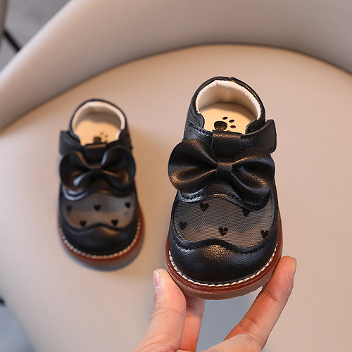 一件代发女婴儿学步鞋单鞋2024春夏新款女童公主鞋透气软底小皮鞋