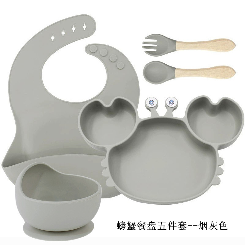 스모크 그레이 - 5피스 크랩 디너 플레이트 세트