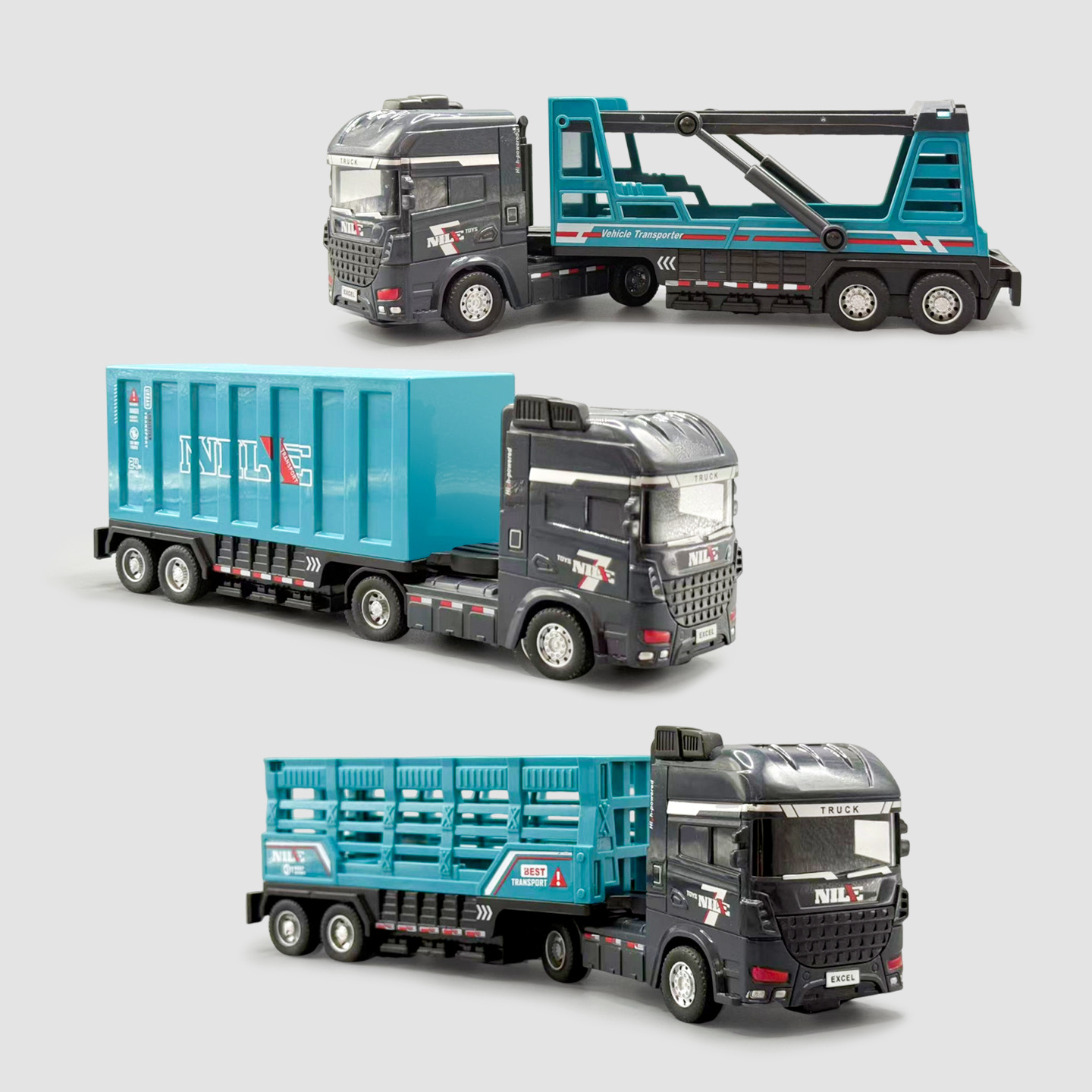 Wholesale Children's Freight Toy Car Container Transport Container Truck Large Truck Model Boy Engineering Vehicle Trailer Truck