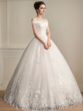 H 19224 Off Shoulder Wedding Dress �����ɴ �羳����ѷŷ����
