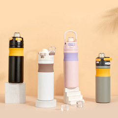 Double-sided insulated cup with handle, 316 stainless steel water bottle, high-quality and stylish, suitable for men and women, students, portable sports water jug, wholesale