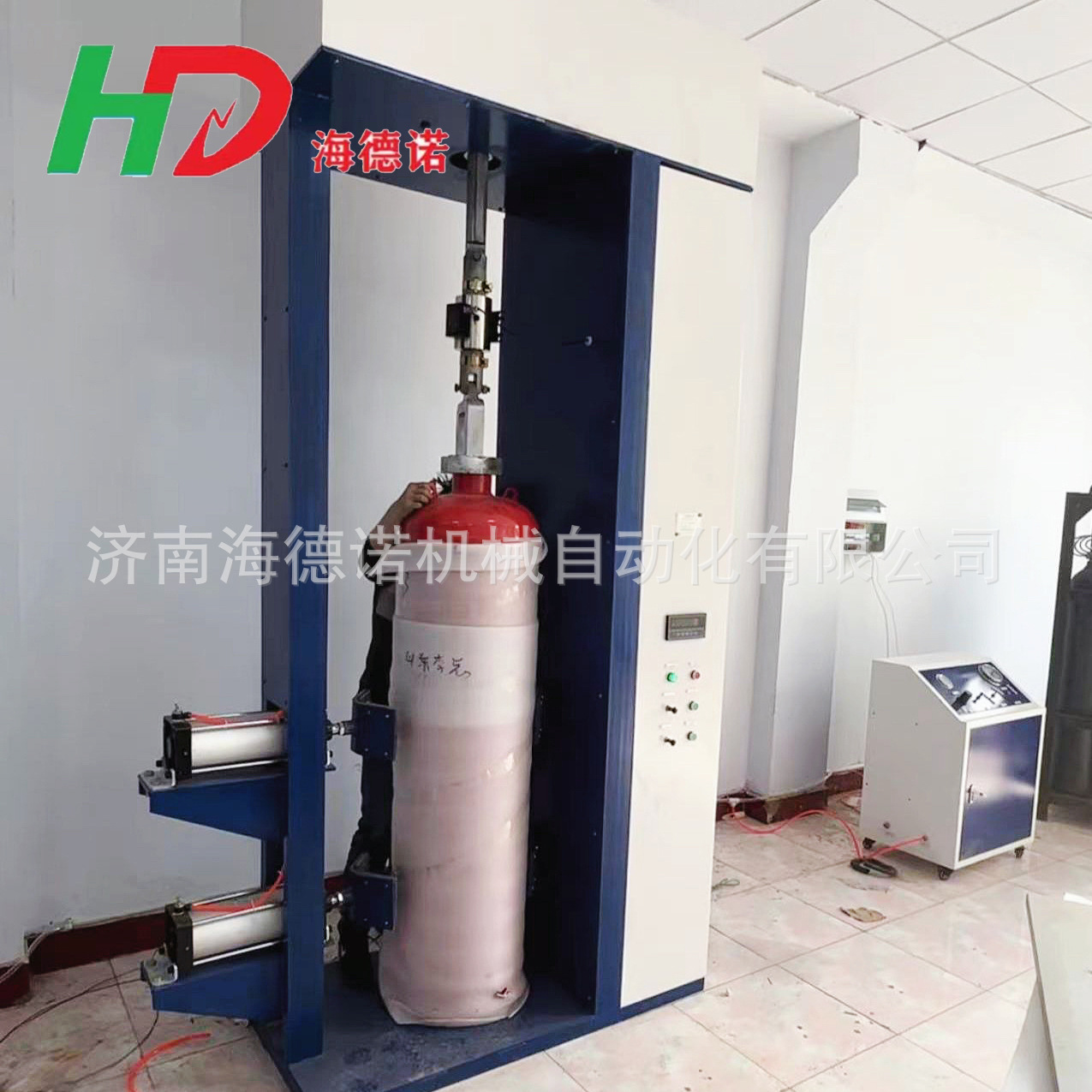 消防无缝钢瓶 瓶阀装卸机 海德诺厂家设备 生产厂家发货