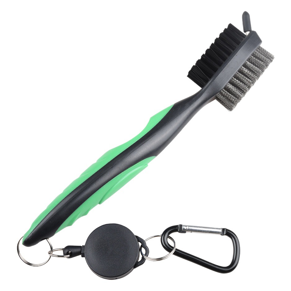 Palo de golf cepillo de limpieza herramienta de limpieza de la cabeza cepillo de doble cara cepillo de limpieza del Club de tres usos accesorios de Golf