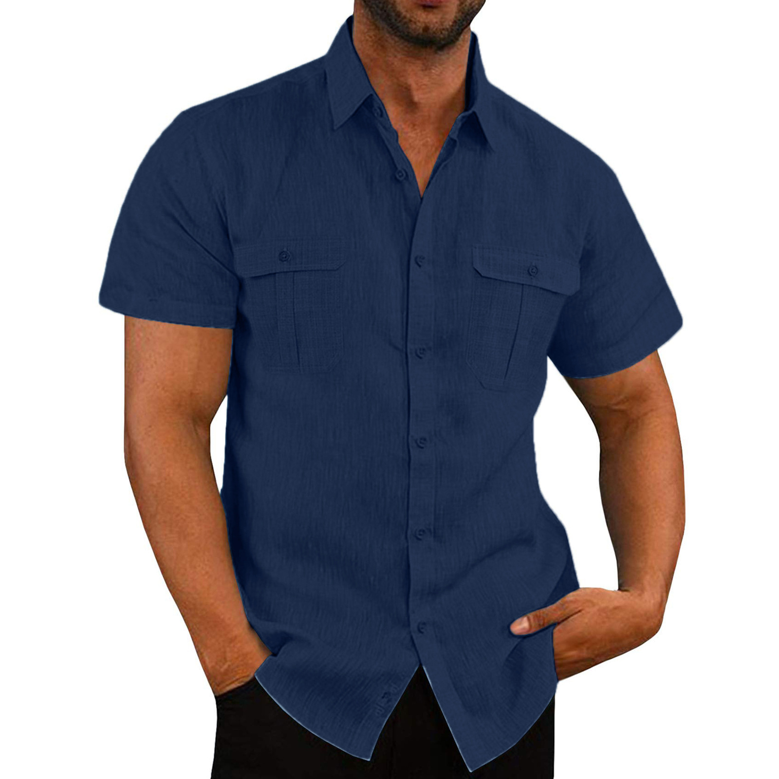 Men's Solid Color Blouse Men's Clothing display picture 6