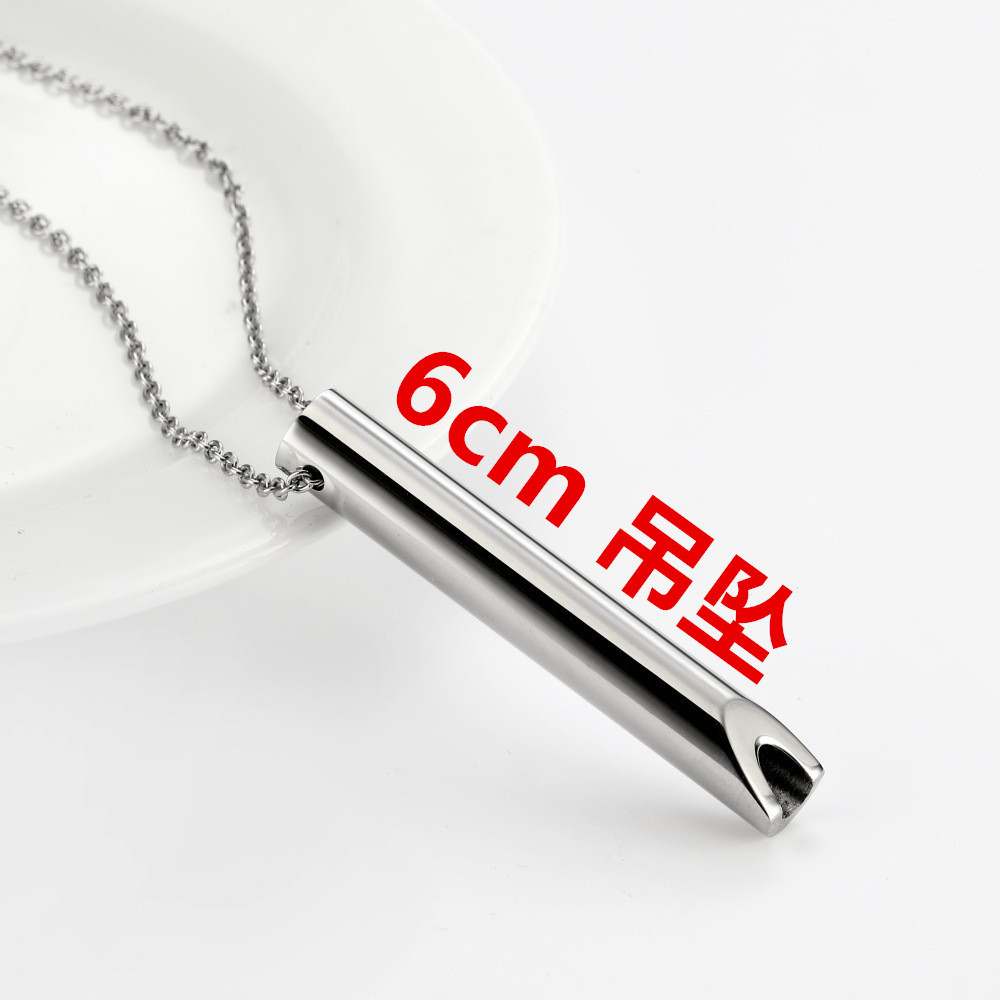 2023 transfronteriza caliente meditación Zhengnian collar de silbato de descompresión de acero inoxidable respiración ajustable aliviar la presión artículo de acero de titanio