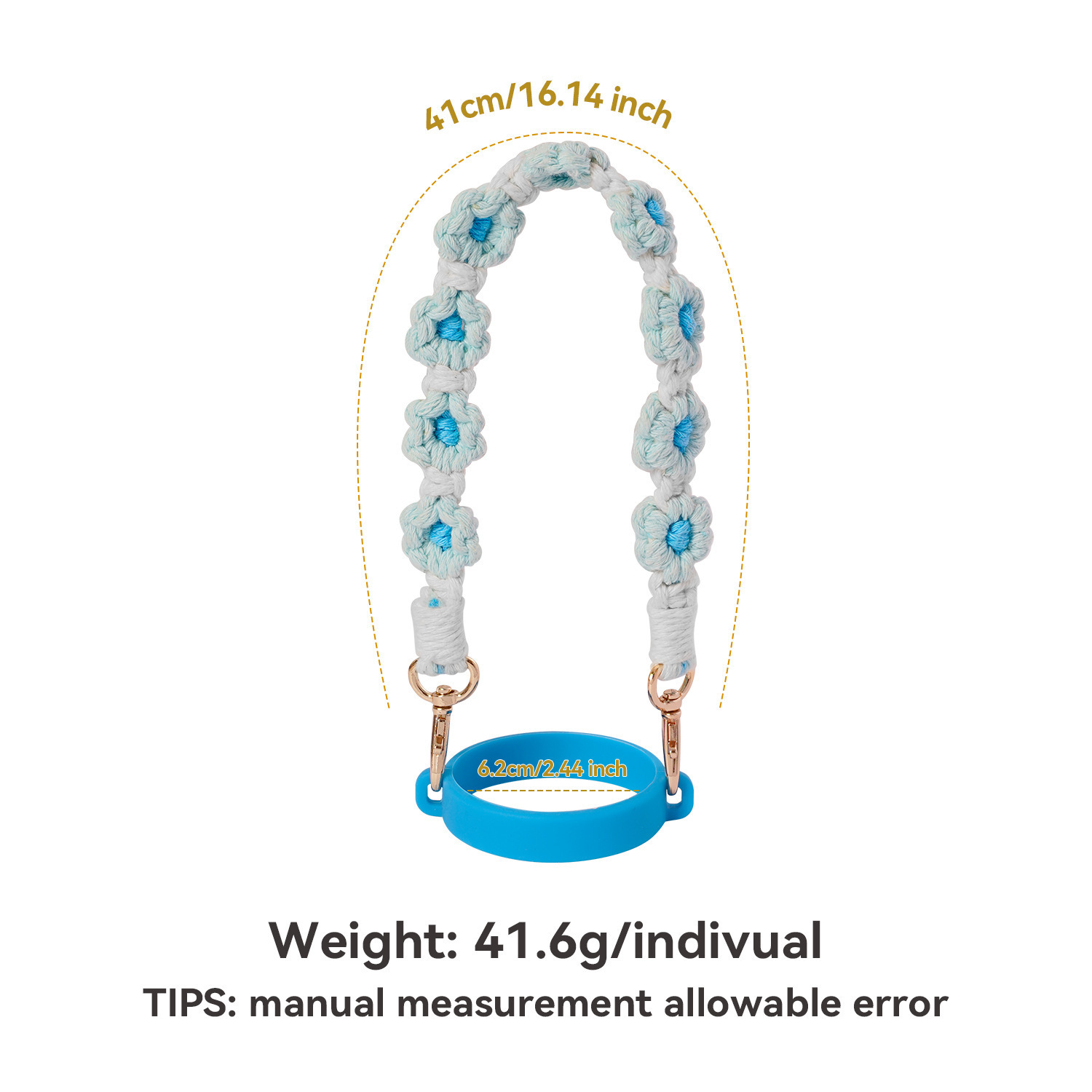 Amazon stanley pequeña margarita flor taza de agua cordón de grado alimenticio anillo de silicona cinturón de taza de agua portátil
