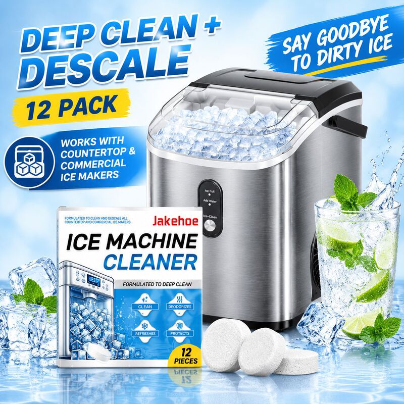 Popular Jakehoe Ice Maker Cleaning Tablets for Home Use, Gentle Cleaning, Descaling, Deodorizing, and Care for Ice Maker Cleaning