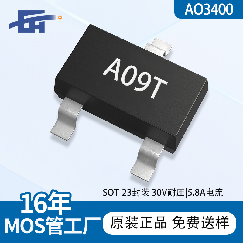 Ao3400 Original In-Stock N-Channel Mosfet Sot-23 with Marking Ao9T 30V 5.8A Direct Supply from the Manufacturer