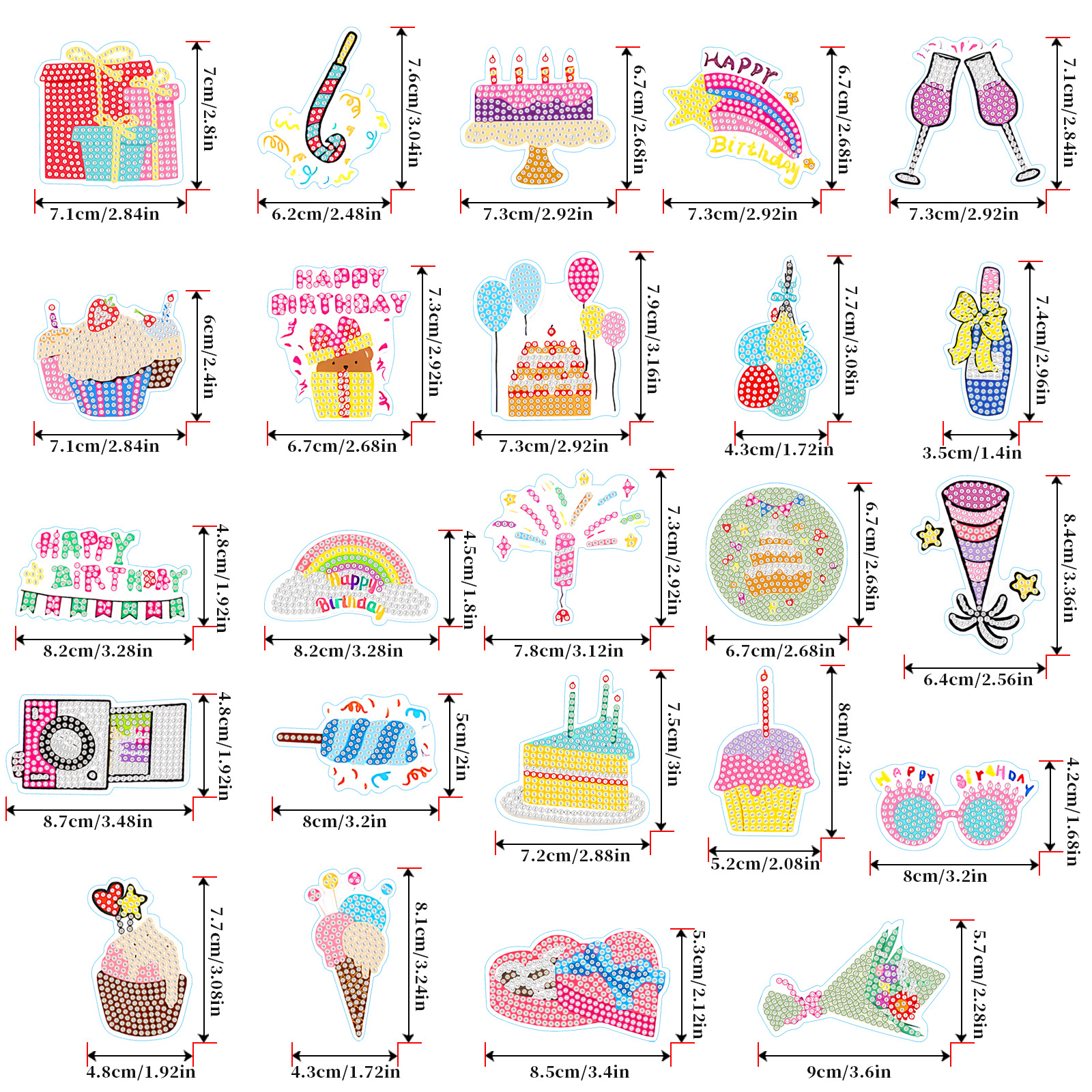 Postre de pastel globo de absorción de diamantes pintura pegatinas de refrigerador para niños DIY creativo mampostería pegatinas juguetes al por mayor