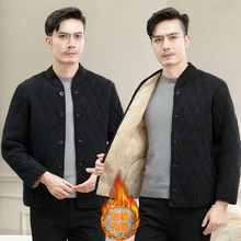 冬季中老年人男士内胆棉衣爸爸冬装加绒护背保暖外套爷爷内穿棉袄