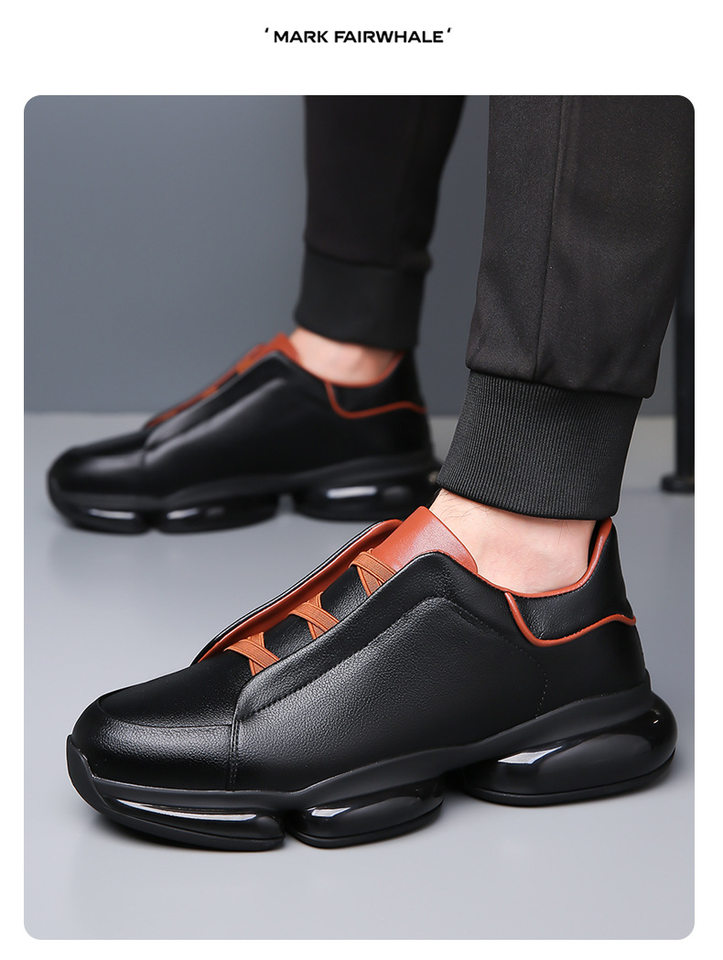 Giày sneaker nam da bò cổ thấp gót 3–5 cm đế cao su chống trượt thoáng khí — 1158 màu nâu, 1159 màu đen chi tiết 11