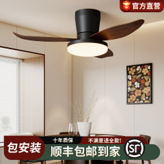 源头厂家2025复古中古风电扇灯现代简约餐厅书房变频静音吸顶风扇