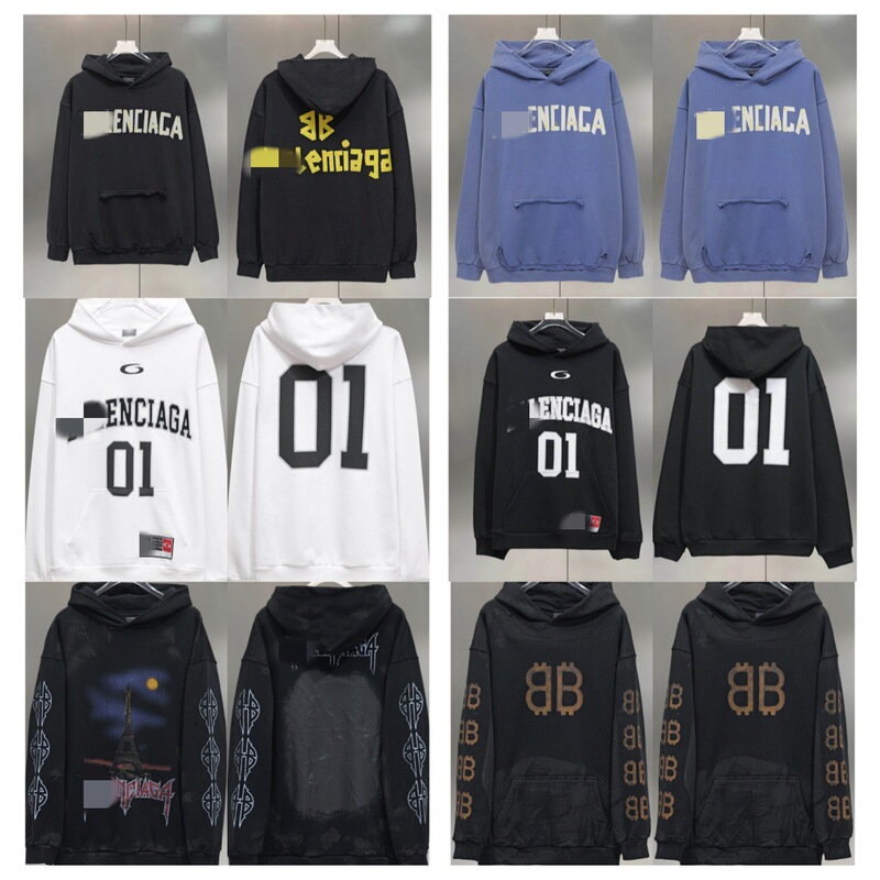 25Ss High-Quality Trendy American Autumn and Winter New Style Eiffel Tower Unisex Sweatshirt Wholesale