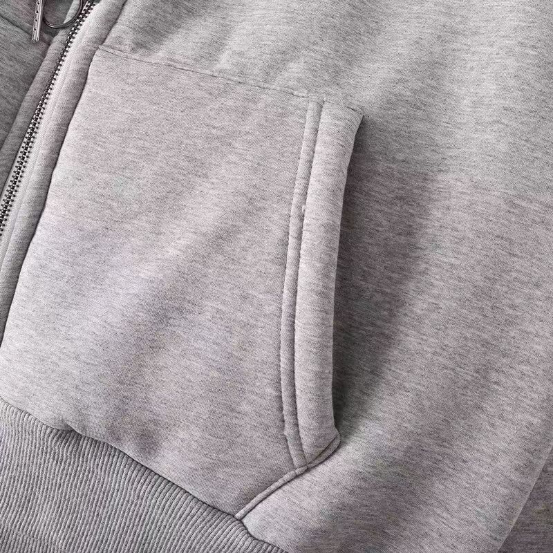 Fleece hoodie met rits voor koppels herfst en winter_voghion.com