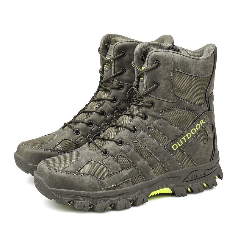 Botas militares de alto perfil de comercio exterior, zapatos de montaña al aire libre para hombres, botas tácticas de combate especiales, botas de trabajo de jungla y desierto