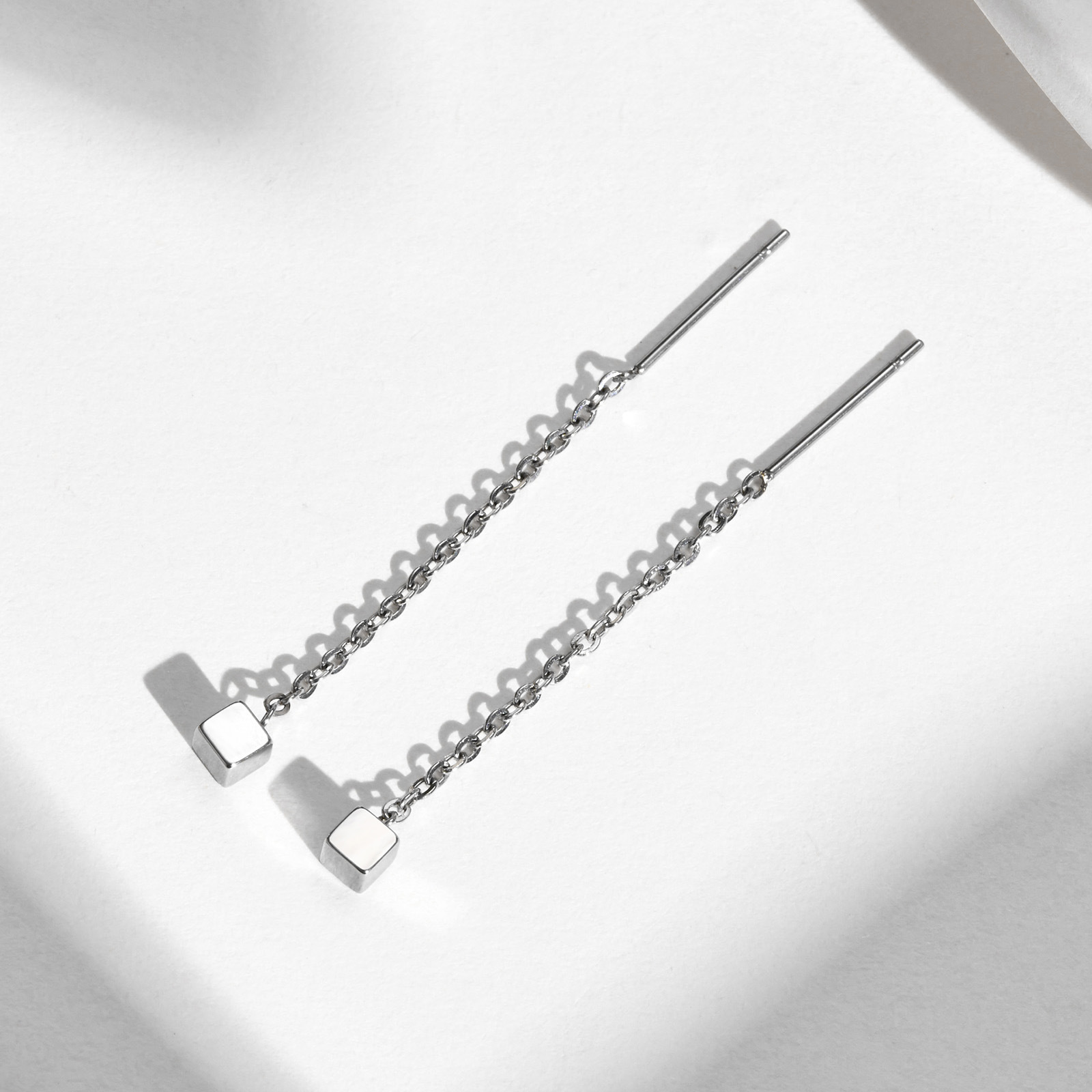 Simple Style Geometric Stainless Steel Drop Earrings Plating Stainless Steel Earrings 1 Pair