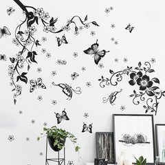Foreign Trade Creative Classic Black and White Vine Bedroom Living Room Entrance Home Decor Wall Sticker Self Adhesive Wholesale Cross-Border