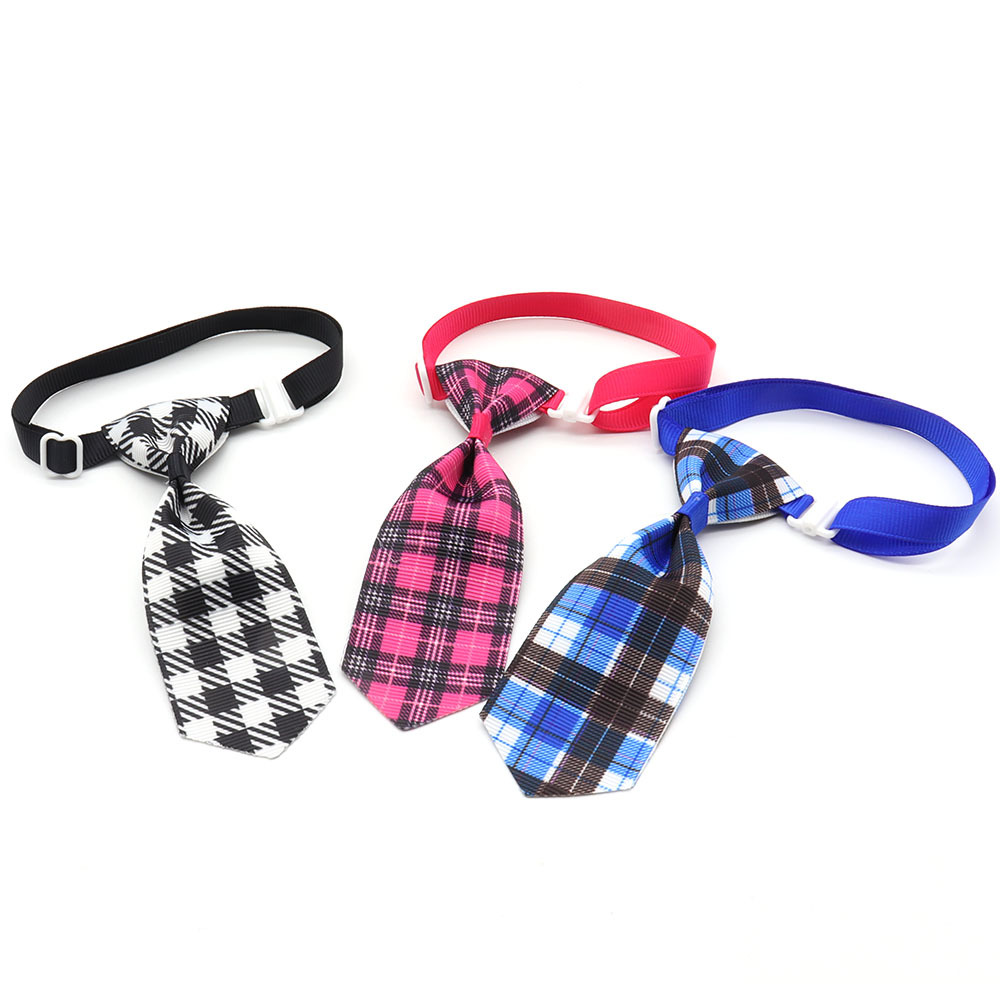 Fashion Pet Dog Cat Tie Collar Accessories Plaid Striped Pet Bow Tie display picture 5