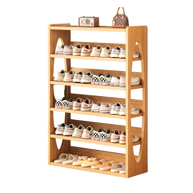 Nuevo estante de zapatos de madera sólida puerta doméstica multicapa simple interior hermoso y duradero estante de zapatos armario de zapatos