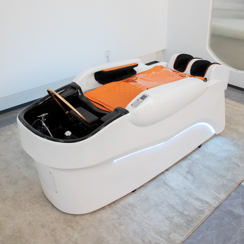 Barbería inteligente lavabo de masaje eléctrico cama de belleza lavabo cama de lavado cama de masaje especial salón de peluquería cama de lavado image 6