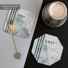 北欧大理石纹不锈钢金属杯垫碗垫防滑隔热餐垫美甲托定制直播货源