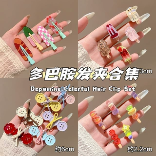 多巴胺侧边ins发夹高级感精致发卡儿童鸭嘴夹韩系蝴蝶结甜美边夹