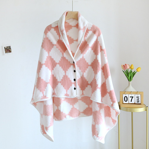 Thick Fleece Plaid Throw Blanket Coral Velvet Sofa Small Throw Blanket Afternoon Nap Office Scarf Air Conditioner Blanket Direct Factory Shipping