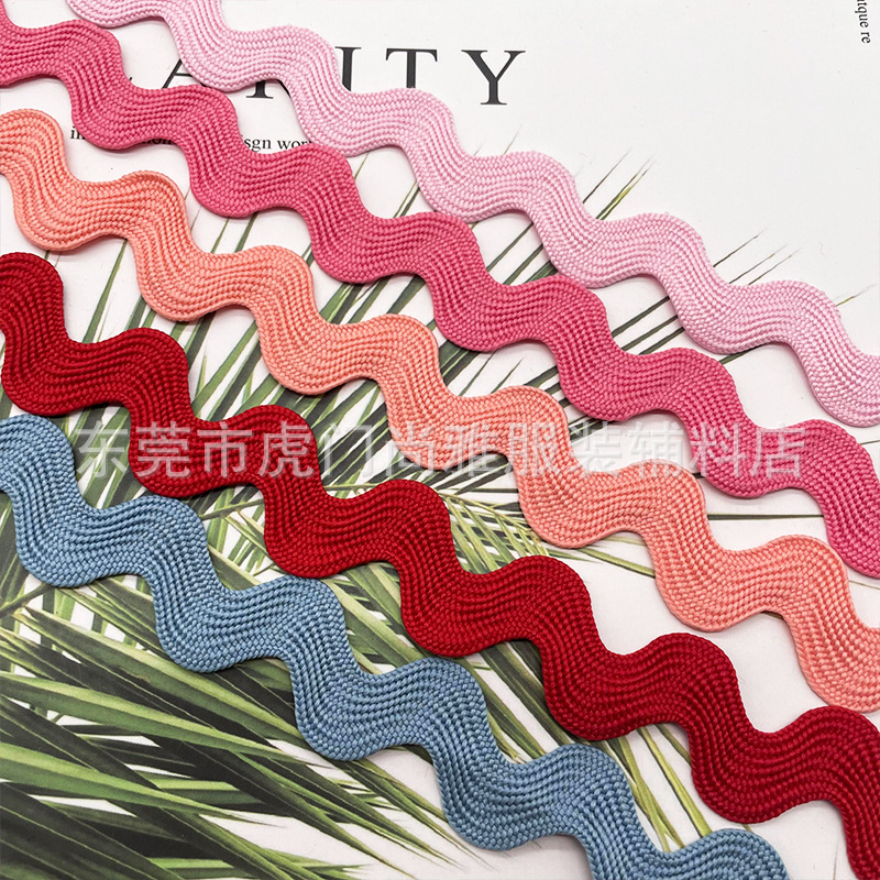 Cinturón de onda de borde curvo en forma de 1.3cmS disponible en stock, puños, escote, falda, accesorios de encaje decorativos, cinturón de marinero