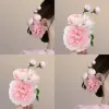 5941 antique silk pollen peony hairpin!!Note it’s pink!