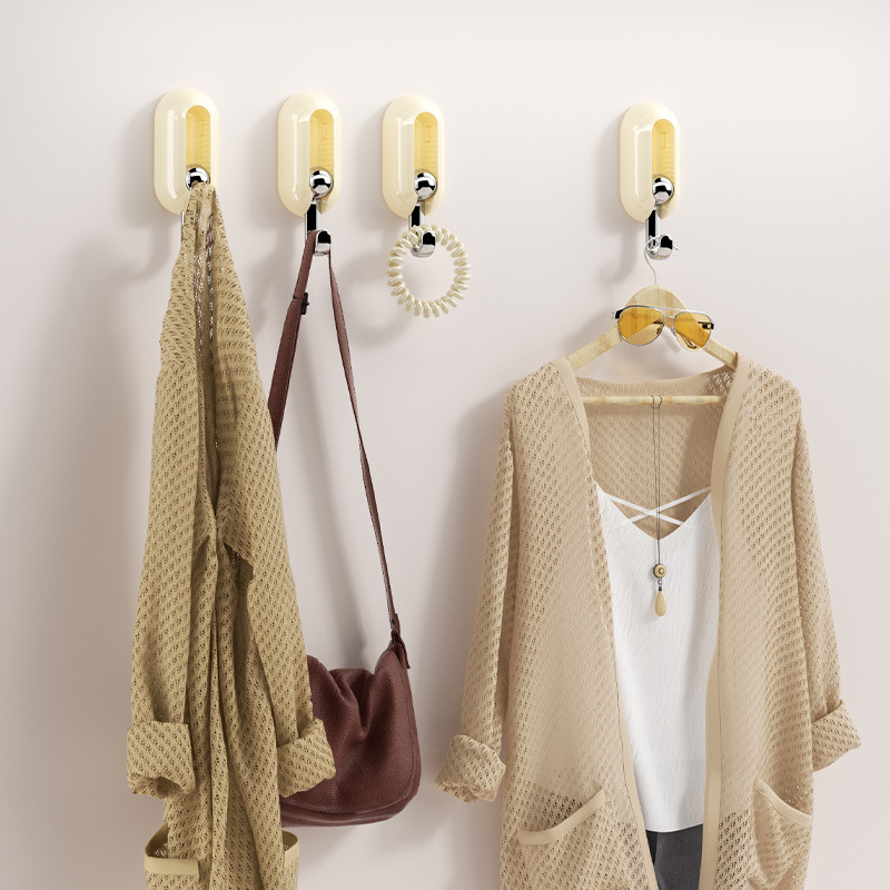 En stock gancho giratorio creativo 2023 gancho pegajoso fuerte detrás de la puerta de soporte de carga sin costuras adhesivo pasillo percha al por mayor