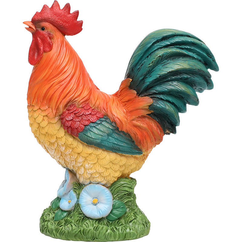 Simulación transfronteriza al aire libre sensor de gallo sonido automático decoración de jardín patio balcón diseño de granja decoración de paisajismo