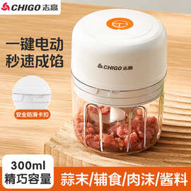 志高电动蒜泥神器压蒜器捣蒜器搅碎机家用绞肉打蒜剥蒜器搅蒜拉蒜