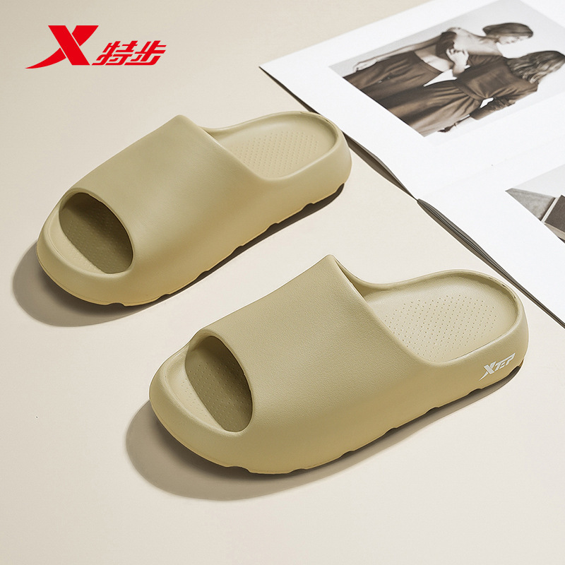 Xtep スリッパ、男性と女性用、夏用アウトドアウェア、ビーチサンダル、室内用ホームカップルスリッパ、カップルスタイル|undefined