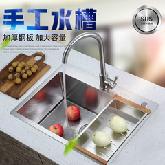 Factory wholesale thickened, deepened 304 stainless steel single-bowl kitchen sink with filter mesh and brushed finish – perfect for washing vegetables.