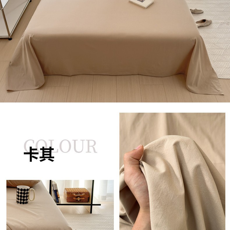 Sábanas engrosadas de algodón puro pieza única 100 algodón nuevo dormitorio de estudiantes azul edredón para dormir desnudo juego de tres piezas de funda de almohada individual