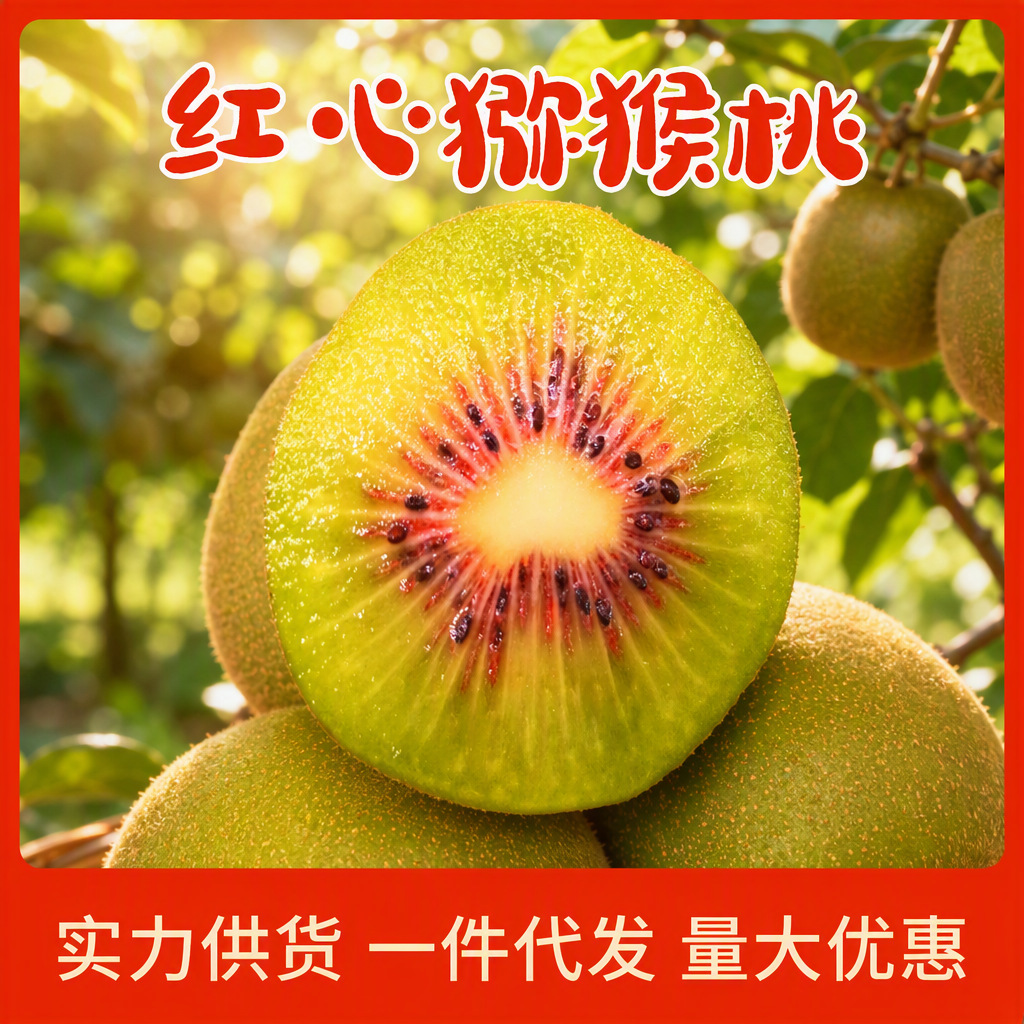 四川蒲江红心猕猴桃特级大果新鲜来自应季奇异果弥核桃红心猕猴桃