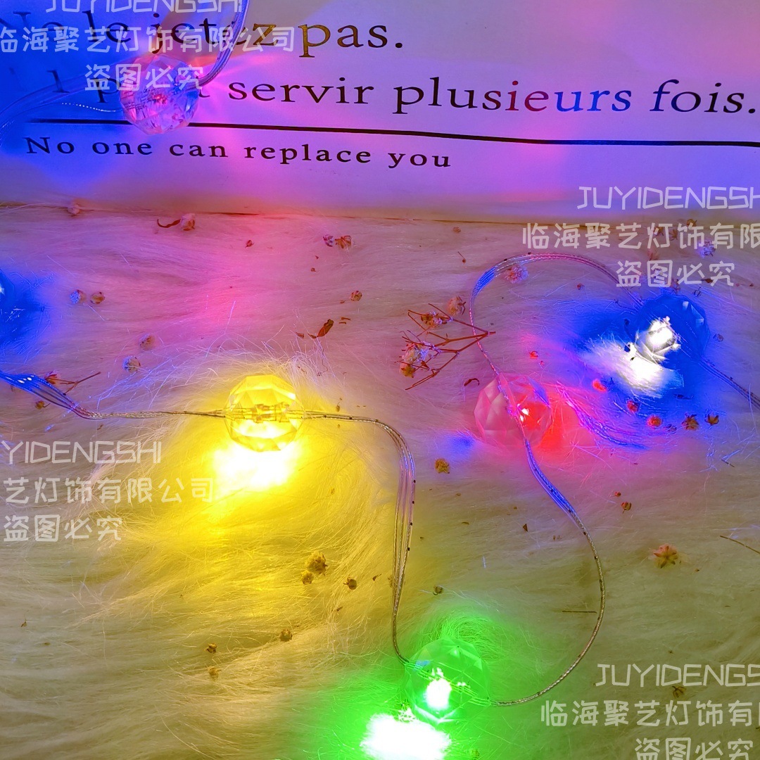 String de lámpara de cristal romántica decoración de cumpleaños lámpara de color solar estrella al aire libre decoración de vacaciones