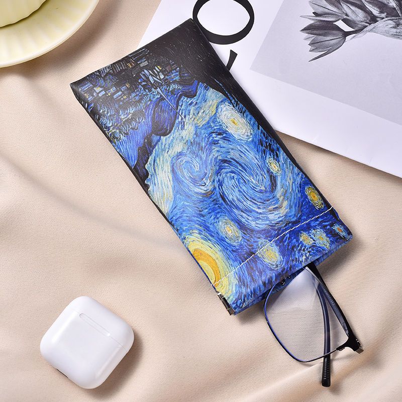 Van Gogh Starry Moon Night Oil Painting Impression Wind Portable Glasses Bag Glasses Case Sunglasses Proximity Mirror Storage Bag Storage Bag Van Gogh Starry Moon Night Oil Painting Impression Wind Portable Glasses Bag Glasses Case Sunglasses Proximity Mirror Storage Bag Storage Bag