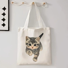 外贸跨境男女节日新年帆布包学生便携收纳手提包购物旅行单肩包