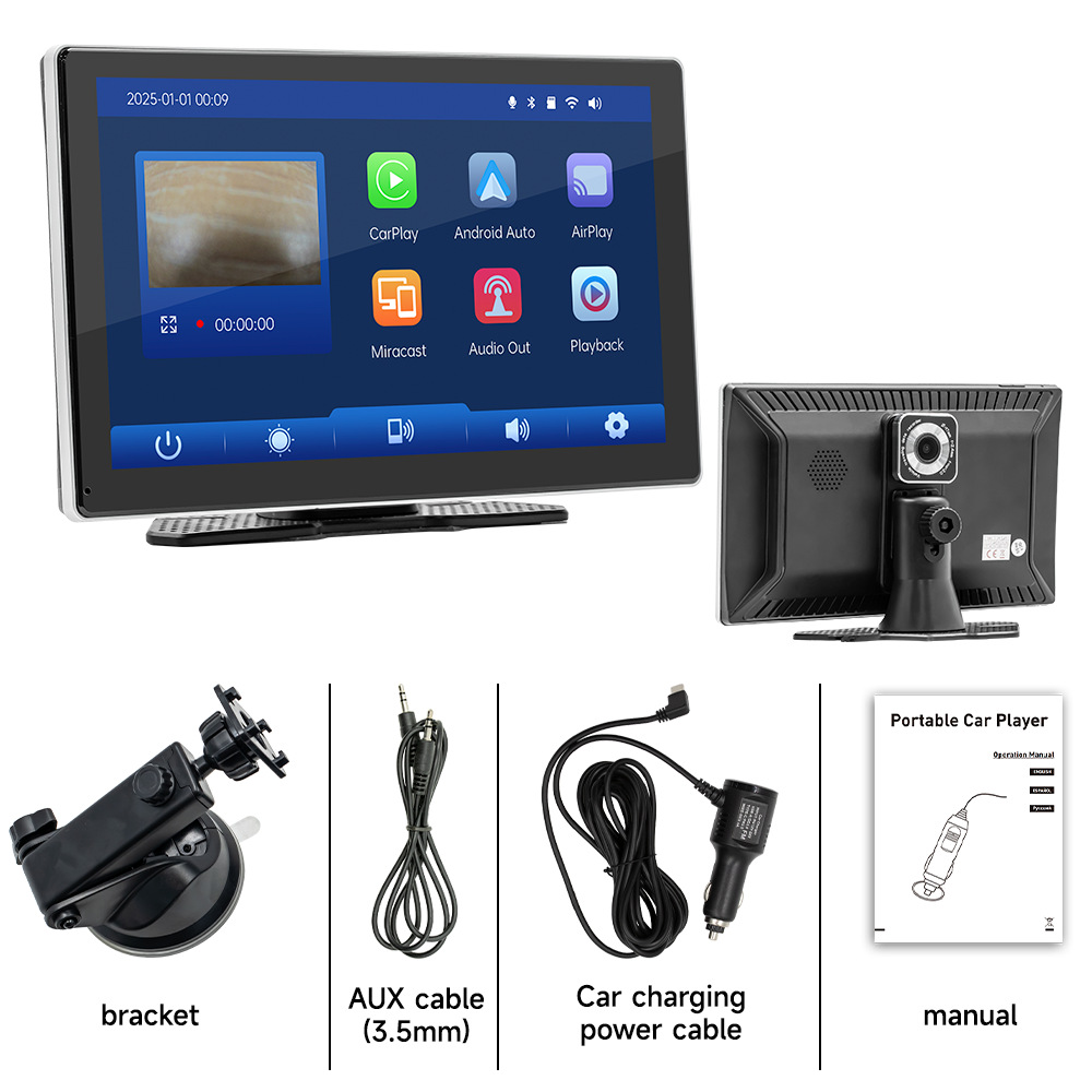 Transfronterizo 9 pulgadas portátil MP5 carplay teléfono móvil conectado al coche Bluetooth alta definición registrador de conducción