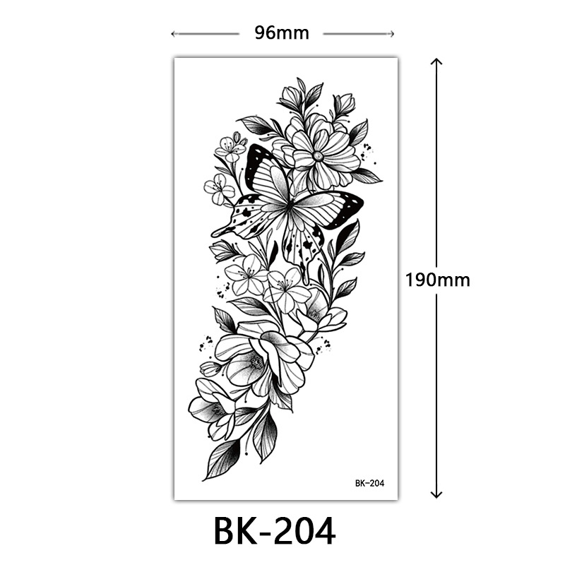 Tatuaje Temporal de Flores Boceto de Papel de Transferencia al Agua, Impresión por Transferencia de Agua, para Cuerpo image 210