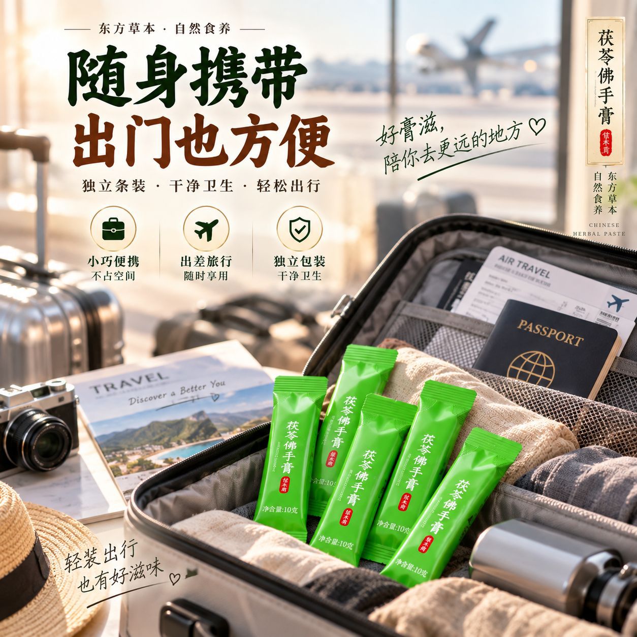 Fu Ling Gao (Poria & Wuzhimaotao Herbal Paste) — Ready-to-Eat Herbal Paste Sachets, 100g in use