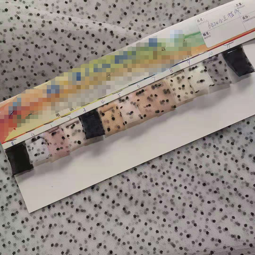 热销款网眼布涤6420网底布小Q点双面植绒 裙装 装饰布等面料 现货