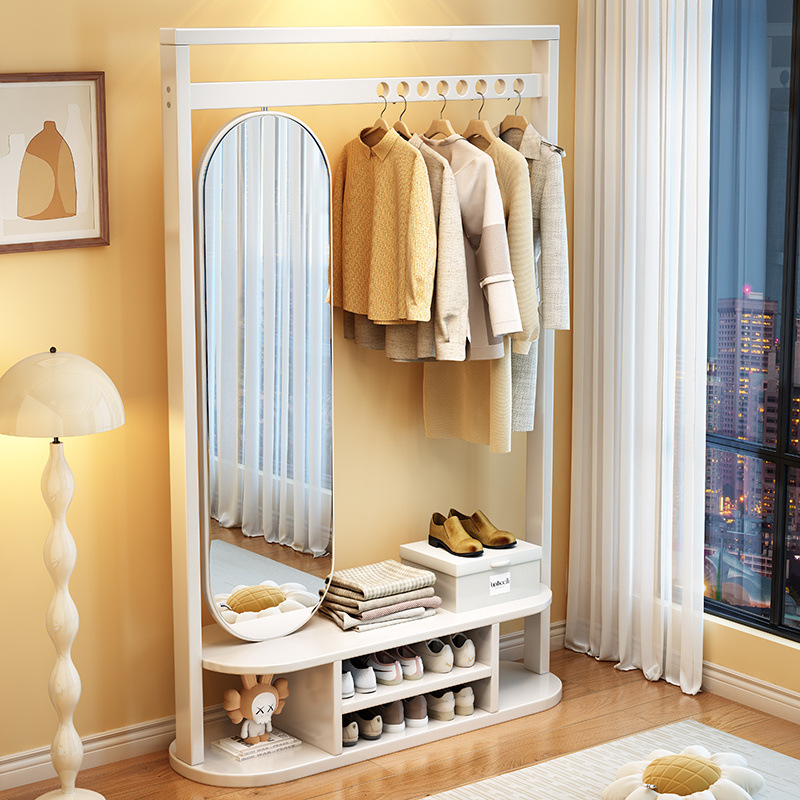 516 # 옷걸이와 전신거울 일체형/아이보리화이트
