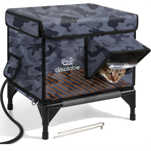 Amazon's Best Selling Outdoor Cat House Pvc Pipe Heightening Oxford Cloth Waterproof Cat House with Heating Pad Stray Cat Nest