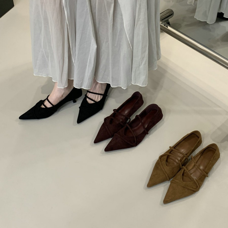 Ready Stock, Dropshipping Available~ Women's Single Shoes, Stiletto Heels, Summer Fashion High Heels, Retro Pointed Toe Black Commuting Shoes